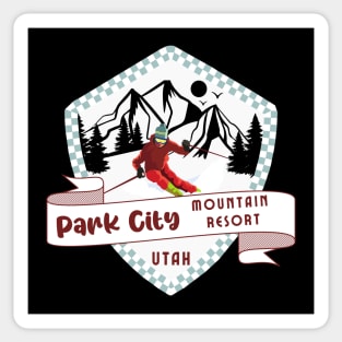 Park City Mountain Resort Utah USA. Light blue border. Gift Ideas For The Ski Enthusiast. Sticker